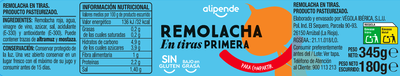 Remolacha tiras categor&iacute;a primera Alipende 180g