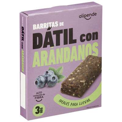Barritas de pasta sabor dátil y arándanos Alipende 105g