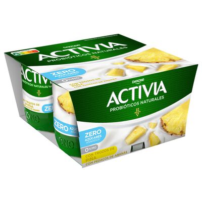 Bífidus probiótico Activia 0% pack 4 piña