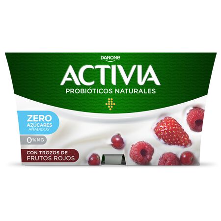 Bífidus probiótico Activia 0% pack 4 frutos rojos