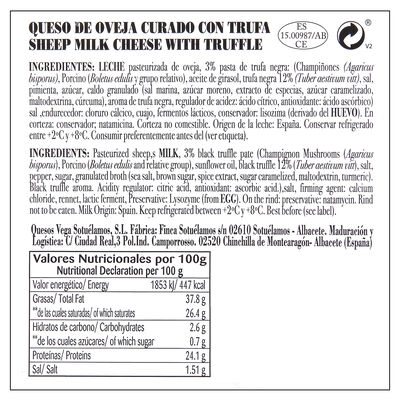 Queso de oveja curado Vega Sotuelamos trufado