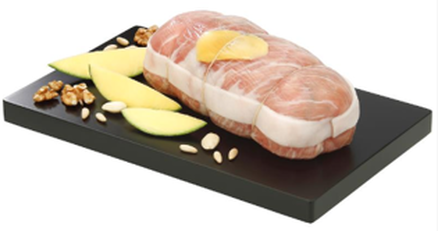 Secreto ibérico marinado con mango y frutos secos 900gr aproximadamente