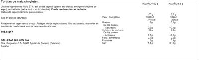 Tortitas de ma&iacute;z Vitalday 108g