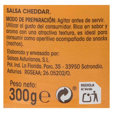 Salsa Alipende 300g cheddar