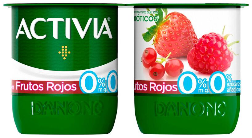Bífidus probiótico Activia 0% pack 4 frutos rojos