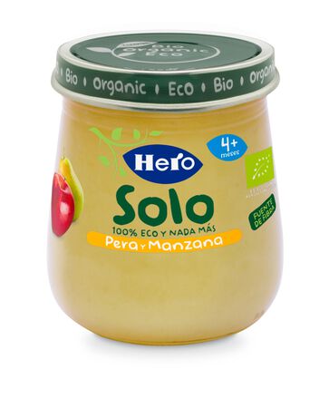 Tarro Hero solo eco pera manzana desde 4meses 120g