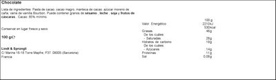 Chocolate negro Lindt excellence 100g 85% de cacao