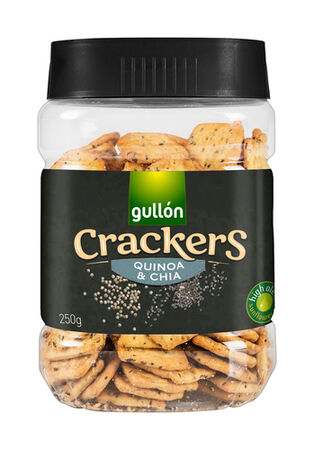 Galletas crackers Gull&oacute;n 250g quinoa y ch&iacute;a