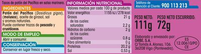 Tacos de pot&oacute;n a la marinera Alipende 72g