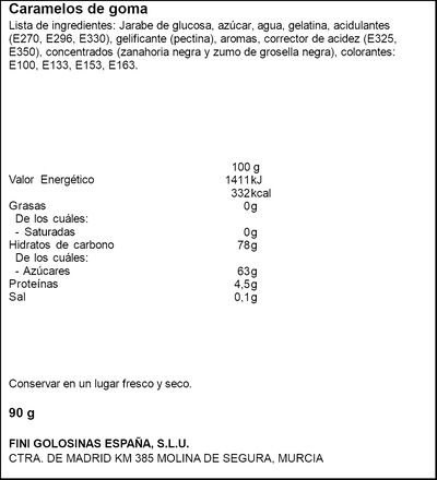 Golosina con mezcla dulce y &aacute;cida Fini 90g