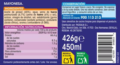 Mayonesa sin gluten Alipende 450ml