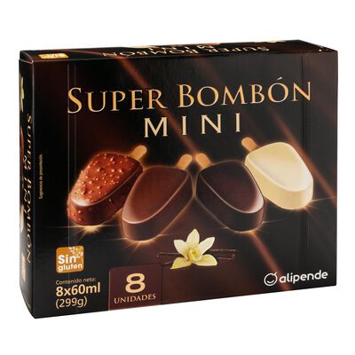 Helado super bomb&oacute;n mini Alipende 8uds