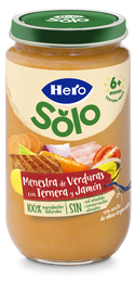 Tarrito de Menestra De Verduras con Ternera y Jamón Hero Solo 235g