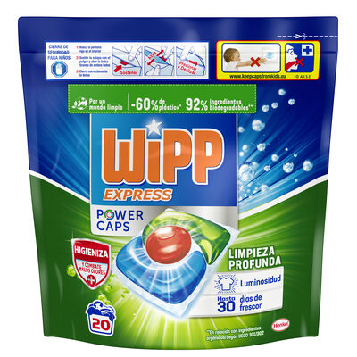Detergente en cápsula Wipp Express Higiene Antiolores 20 lavados