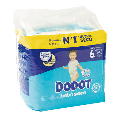 Pañales Dodot 56U Talla 6 (De 13 A 19Kg) Bebé Seco