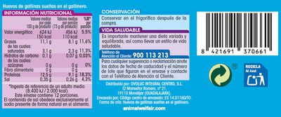 Huevos de gallinas sueltas en el gallinero Alipende 12u "clase l-xl"