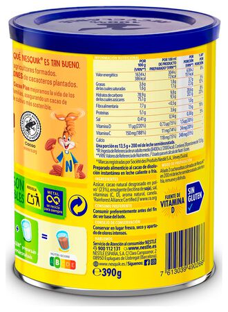 Cacao instantáneo sin gluten Nesquik 390g