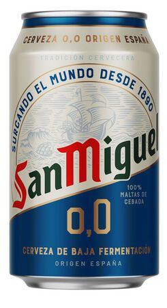 Cerveza sin alcohol San Miguel 0,0% lata 33cl
