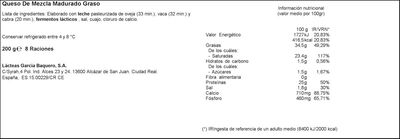 Queso semicurado en lonchas García Baquero 200g