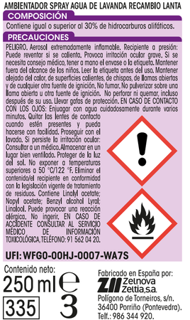 Ambientador autom&aacute;tico Lanta recambio lavanda