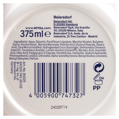 Crema hidratante Nivea 375ml soft
