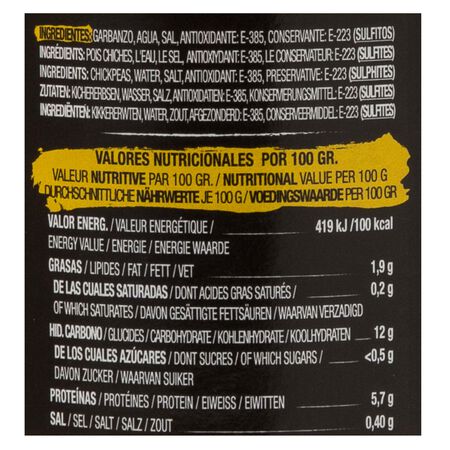 Garbanzo pedrosillano cocido Miau 400g