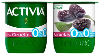 B&iacute;fidus probi&oacute;tico Activia desnatado 0% materia grasa pack 4 ciruelas