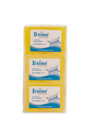 Jab&oacute;n en pastilla Lixon&eacute; 125g pack-3 con glicerina para piel sensible