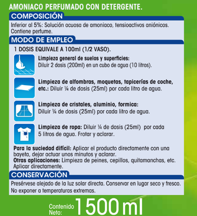 Amoniaco Lanta 1,5l con detergente