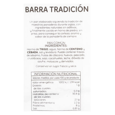 Barra tradición 250g