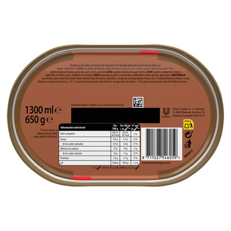 Helado Carte D'or chocolate 1300ml
