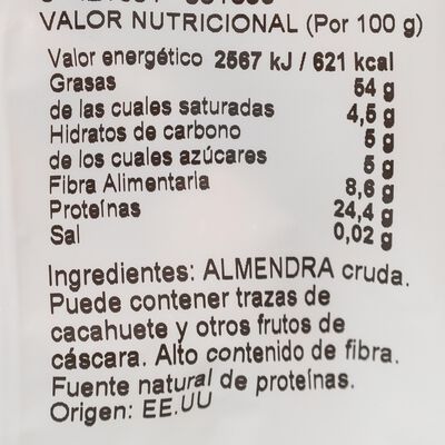 Almendra cruda Alipende 125g est&aacute;ndar