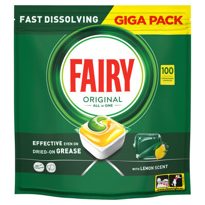 Detergente lavavajillas cápsulas Fairy 100 unidades original