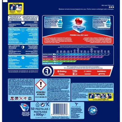 Pastillas del lavavajillas Regular 50 pastillas Finish Powerball Power All in 1