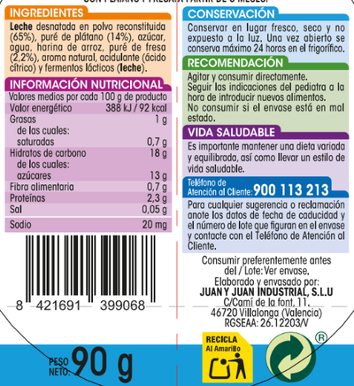Pouch frutas Alipende fresa plátano 90g