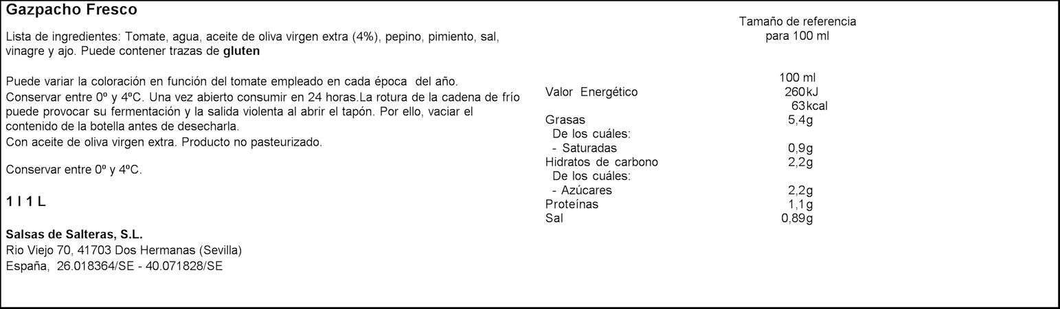 Gazpacho García Millán 1l