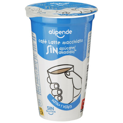 Caf&eacute; latte macchiato sin az&uacute;car a&ntilde;adido Alipende 250 ml