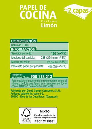 Papel de cocina Lanta 2 rollos fragancia limón
