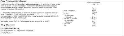 Pizza Casa Tarradellas 405g jamon y queso