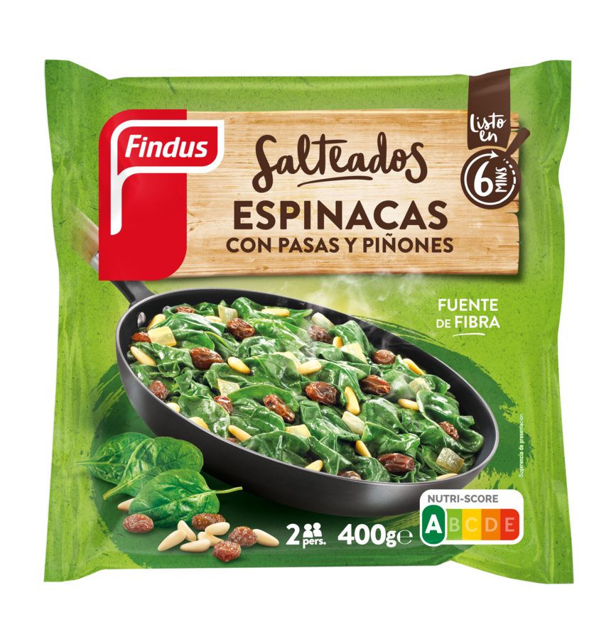 Espinacas Findus 400g con pasas y piñones