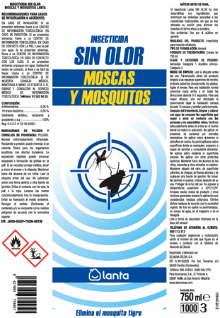 Insecticida spray Lanta 750ml sin olor