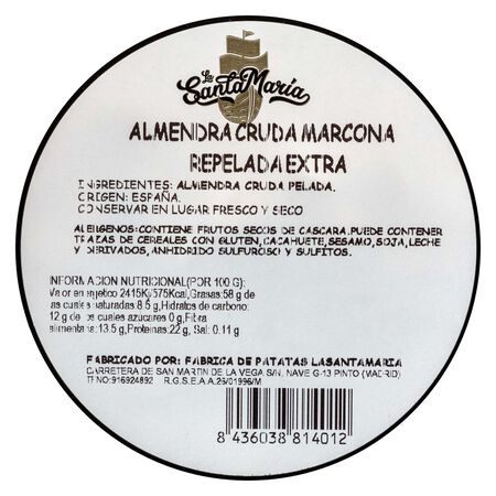 Almendra cruda pelada Santa María 240g marcona