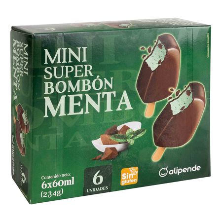 Helado super bombón mini Alipende menta 6 uds
