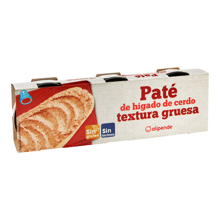 Pate de hígado de cerdo con textura gruesa Alipende pack 3