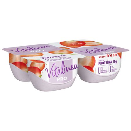 Yogur desnatado Vitalinea satisfacción pack 4 fresa