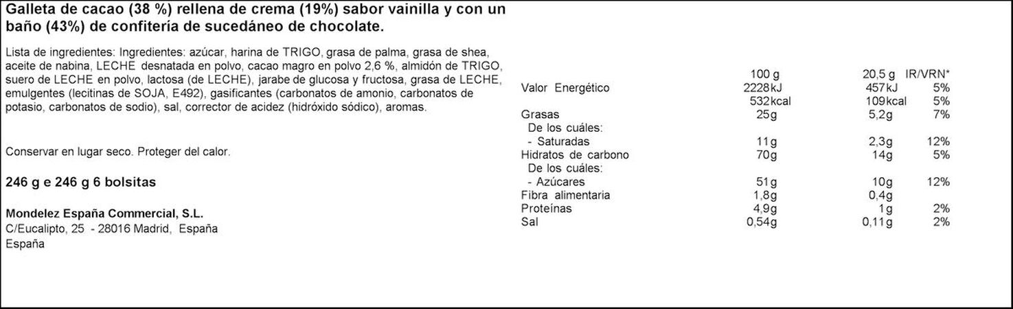 Galleta Oreo 246g chocolate blanco