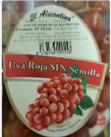 Uva roja sin semillas bandeja 500g