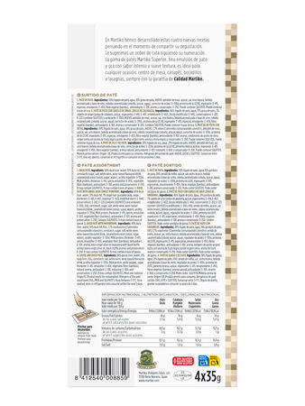 Pat&eacute; Martiko 140 gr Surtidos