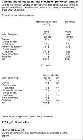 Caf&eacute; Latte Genova intensidad 8 Dolce Gusto 14 c&aacute;psulas