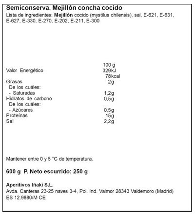 Mejill&oacute;n concha Marvalmar 250g al natural